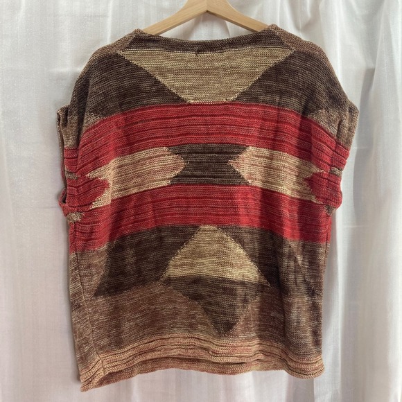 Lauren Ralph Lauren Brown and Red Geometric Sweater - Picture 2 of 7